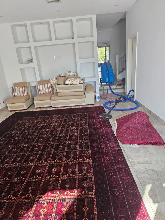 Before and during Same Day Carpet Cleaning job in Leppington