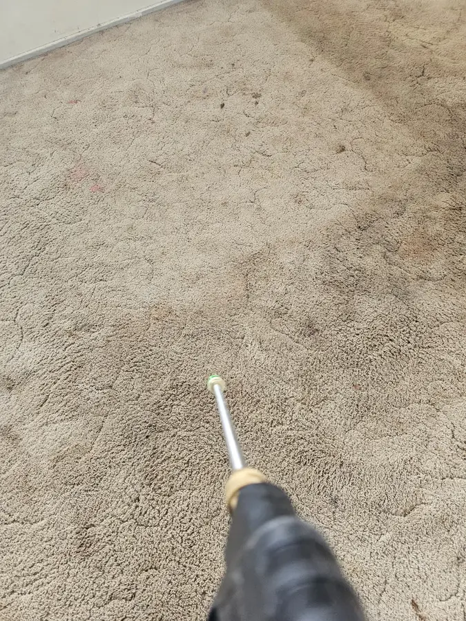 Before and during Same Day Carpet Cleaning job in Melrose Park