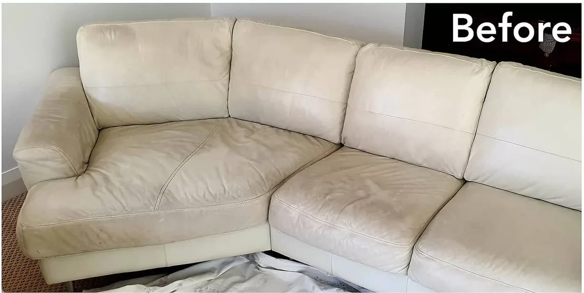 Sofa cleaning before and after comparison